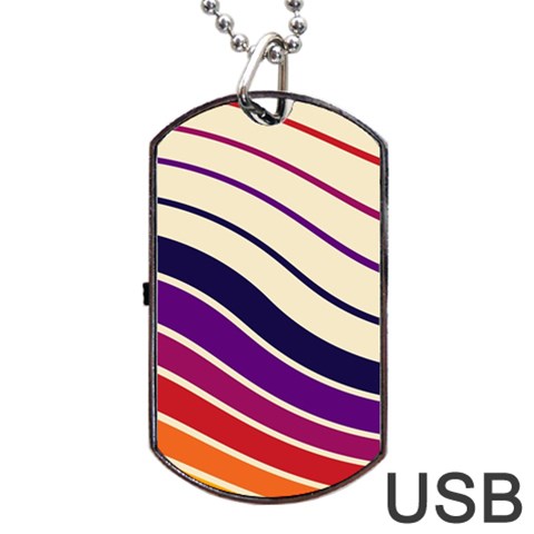 Angles Design Pattern Retro Dog Tag USB Flash (Two Sides) from ZippyPress Front