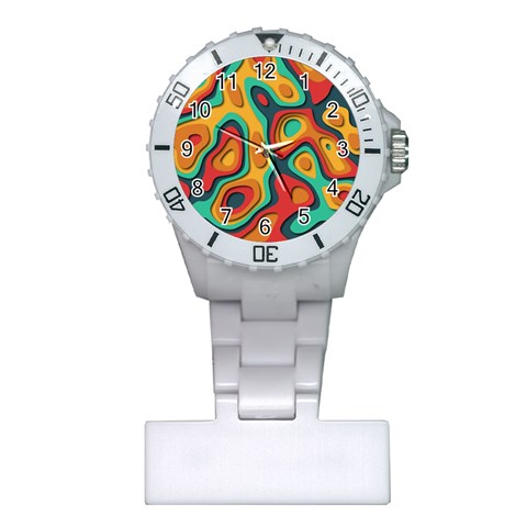 Paper Cut Abstract Pattern Plastic Nurses Watch from ZippyPress Front
