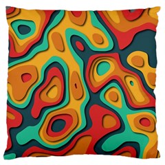 Paper Cut Abstract Pattern Large Premium Plush Fleece Cushion Case (Two Sides) from ZippyPress Back