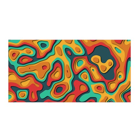 Paper Cut Abstract Pattern Satin Wrap 35  x 70  from ZippyPress Front