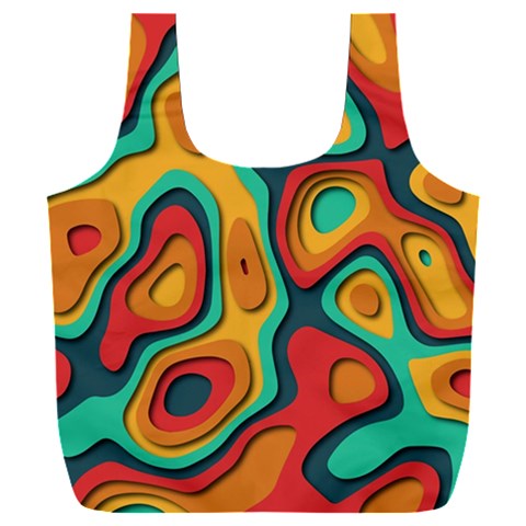 Paper Cut Abstract Pattern Full Print Recycle Bag (XXXL) from ZippyPress Back