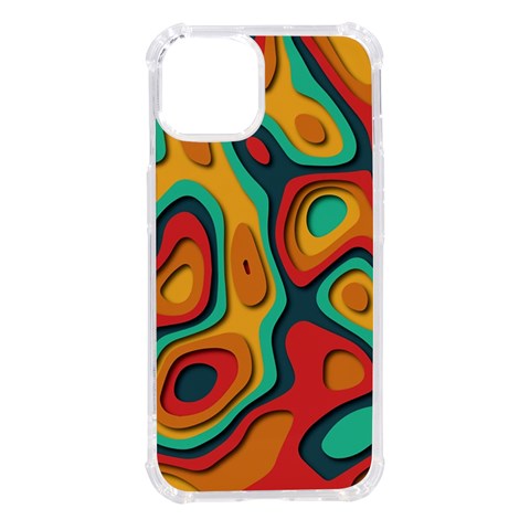 Paper Cut Abstract Pattern iPhone 14 TPU UV Print Case from ZippyPress Front