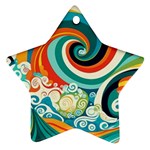 Waves Ocean Sea Abstract Whimsical Ornament (Star)