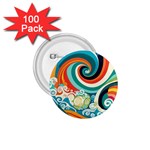 Waves Ocean Sea Abstract Whimsical 1.75  Buttons (100 pack) 
