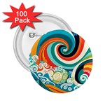Waves Ocean Sea Abstract Whimsical 2.25  Buttons (100 pack) 