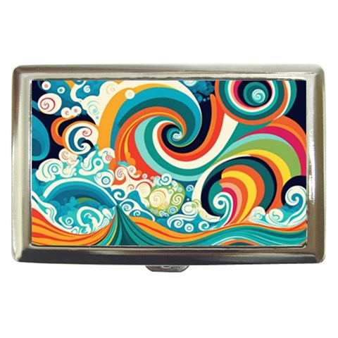 Waves Ocean Sea Abstract Whimsical Cigarette Money Case from ZippyPress Front
