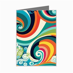 Waves Ocean Sea Abstract Whimsical Mini Greeting Card from ZippyPress Left