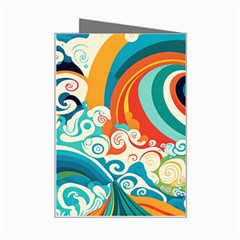 Waves Ocean Sea Abstract Whimsical Mini Greeting Card from ZippyPress Right
