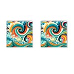 Waves Ocean Sea Abstract Whimsical Cufflinks (Square)