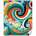 Waves Ocean Sea Abstract Whimsical Canvas 16  x 20 