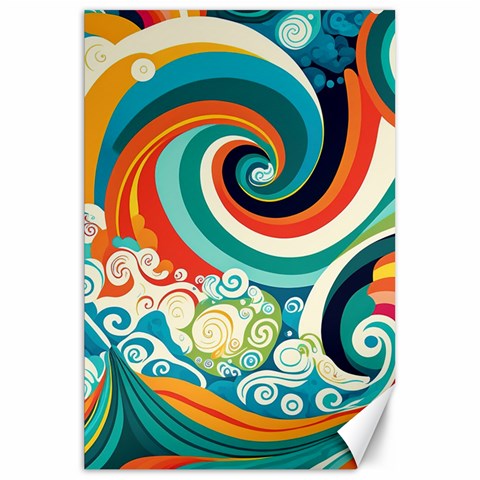 Waves Ocean Sea Abstract Whimsical Canvas 20  x 30  from ZippyPress 19.62 x28.9  Canvas - 1