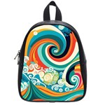 Waves Ocean Sea Abstract Whimsical School Bag (Small)