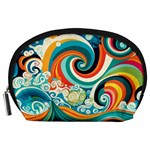 Waves Ocean Sea Abstract Whimsical Accessory Pouch (Large)