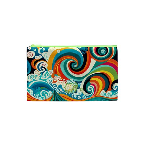 Waves Ocean Sea Abstract Whimsical Cosmetic Bag (XS) from ZippyPress Front