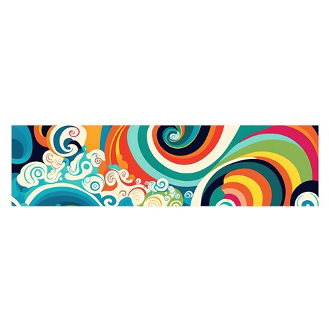 Waves Ocean Sea Abstract Whimsical Oblong Satin Scarf (16  x 60 ) from ZippyPress Front