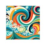 Waves Ocean Sea Abstract Whimsical Square Satin Scarf (30  x 30 )