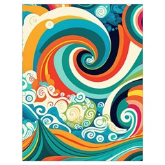 Waves Ocean Sea Abstract Whimsical Drawstring Bag (Large) from ZippyPress Back