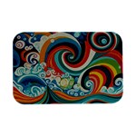 Waves Ocean Sea Abstract Whimsical Open Lid Metal Box (Silver)  