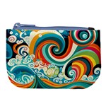 Waves Ocean Sea Abstract Whimsical Large Coin Purse