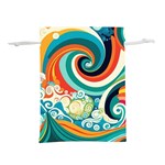 Waves Ocean Sea Abstract Whimsical Lightweight Drawstring Pouch (L)