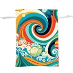 Waves Ocean Sea Abstract Whimsical Lightweight Drawstring Pouch (XL)