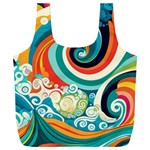 Waves Ocean Sea Abstract Whimsical Full Print Recycle Bag (XXL)