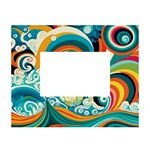 Waves Ocean Sea Abstract Whimsical White Tabletop Photo Frame 4 x6 