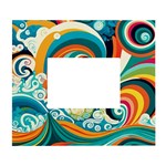 Waves Ocean Sea Abstract Whimsical White Wall Photo Frame 5  x 7 
