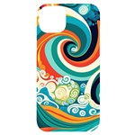 Waves Ocean Sea Abstract Whimsical iPhone 14 Plus Black UV Print Case