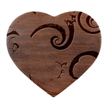 Waves Ocean Sea Abstract Whimsical Heart Wood Jewelry Box
