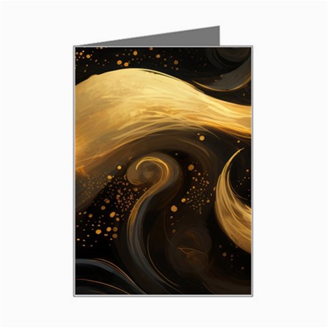 Abstract Gold Wave Background Mini Greeting Card from ZippyPress Left
