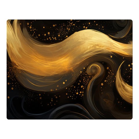 Abstract Gold Wave Background Premium Plush Fleece Blanket (Large) from ZippyPress 80 x60  Blanket Front