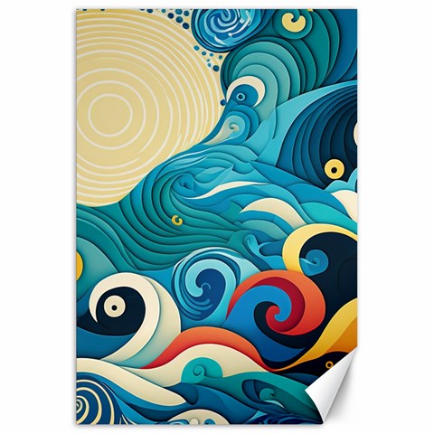 Waves Wave Ocean Sea Abstract Whimsical Canvas 20  x 30  from ZippyPress 19.62 x28.9  Canvas - 1