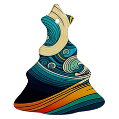 Waves Ocean Sea Abstract Whimsical Art Christmas Tree Ornament (Two Sides) from ZippyPress Back