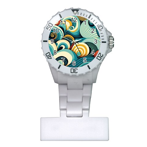 Wave Waves Ocean Sea Abstract Whimsical Plastic Nurses Watch from ZippyPress Front