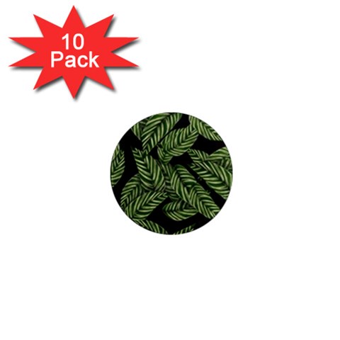 Background Pattern Leaves Texture 1  Mini Magnet (10 pack)  from ZippyPress Front