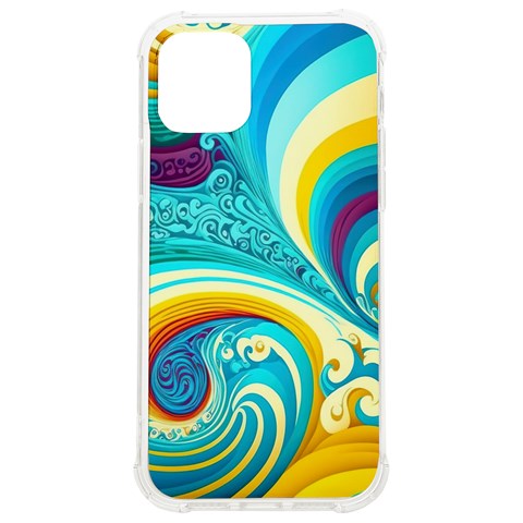 Abstract Waves Ocean Sea Whimsical iPhone 12/12 Pro TPU UV Print Case from ZippyPress Front