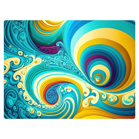 Abstract Waves Ocean Sea Whimsical Premium Plush Fleece Blanket (Extra Small) from ZippyPress 40 x30  Blanket Front