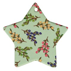 Berries Flowers Pattern Print Star Ornament (Two Sides) from ZippyPress Back