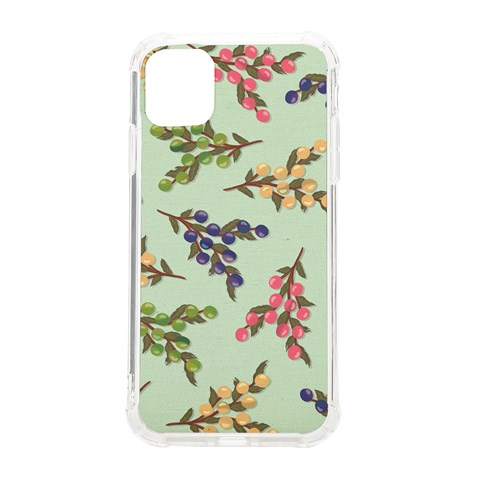 Berries Flowers Pattern Print iPhone 11 TPU UV Print Case from ZippyPress Front