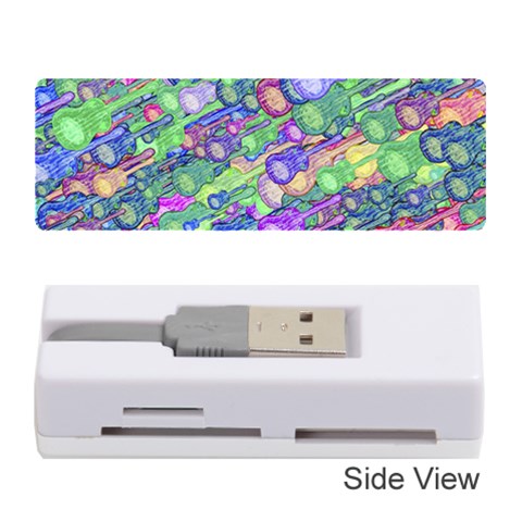 Sktechy Style Guitar Drawing Motif Colorful Random Pattern Wb Memory Card Reader (Stick) from ZippyPress Front