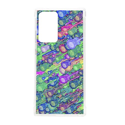 Sktechy Style Guitar Drawing Motif Colorful Random Pattern Wb Samsung Galaxy Note 20 Ultra TPU UV Case from ZippyPress Front
