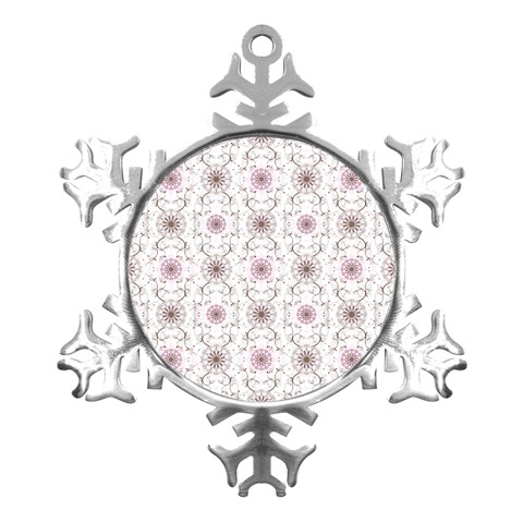 Pattern Texture Design Decorative Metal Small Snowflake Ornament from ZippyPress Front