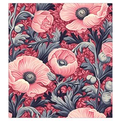 Vintage Floral Poppies Drawstring Pouch (Large) from ZippyPress Front