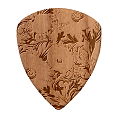Vintage Floral Poppies Guitar Shape Wood Guitar Pick Holder Case And Picks Set from ZippyPress Pick