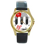 Be Strong  Round Gold Metal Watch