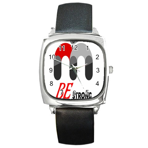 Be Strong  Square Metal Watch from ZippyPress Front