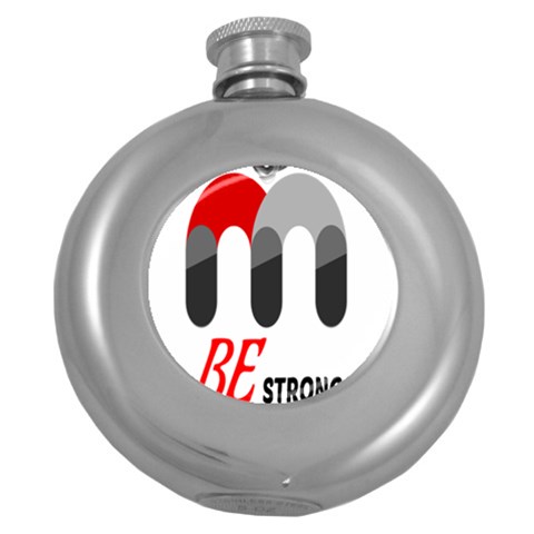 Be Strong  Round Hip Flask (5 oz) from ZippyPress Front