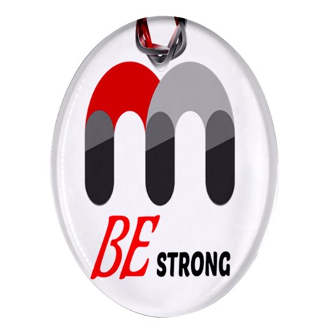 Be Strong  Oval Glass Fridge Magnet (4 pack) from ZippyPress Front