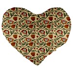 Floral Design Large 19  Premium Heart Shape Cushions